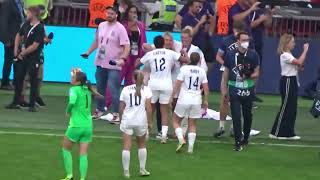 Euro 2022 Final: Emma Hayes Congratulating her Chelsea Players on Winning the Euros