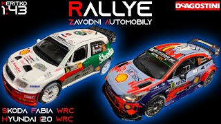 RALLYE ZÁVODNÍ AUTOMOBILY 1:43 od DeAgostini: ŠKODA FABIA WRC 2007, HYUNDAI I20 WRC 2019