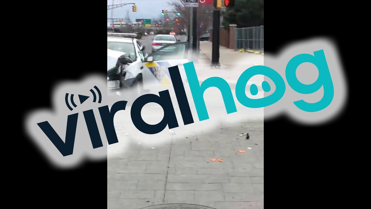 Two Police Officers Collide At Intersection Viralhog Youtube