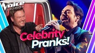 Download Celebrities pull unexpected Blind Audition PRANKS on The Voice coaches! mp3