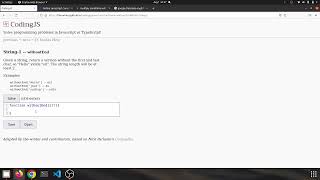 String 1 withoutEnd Javascript solution