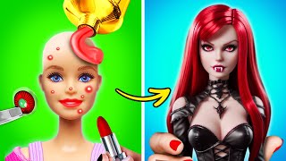 SMART vs DUMB Doll Makeover! 🧛💋 How to Become a Vampire! *Doll Makeover with Gadgets*