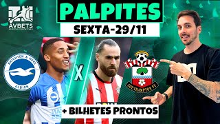 PALPITES E APOSTAS DE FUTEBOL PARA HOJE 29 11 2024 + BILHETE PRONTO (SEXTA-FEIRA)