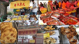 槟城九皇斋节素食街炸糕点经济杂菜饭糖水早餐 Malaysia Penang Vegetarian Street Food 2021