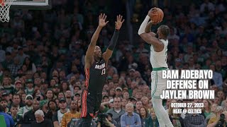 Bam Adebayo's Defense on Jaylen Brown - Oct 27, 2023 (Celtics @ Heat)