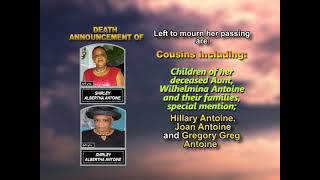 Shirley Albertha Antoine ~ Long Obituary