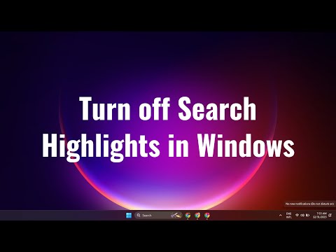 Disable Search Highlights in Windows 10/11