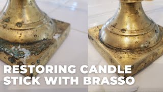 Cleaning Heavily Tarnished Brass Candlesticks with Brasso