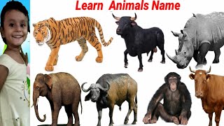 Animal video For kids Cow, Dog, Cat, Horse, Deer, Zebra || Learn Animals Name in English || #Cow ||