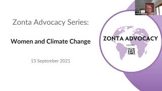 Zonta Advocacy Series: Women and Climate Change