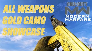 [ 4K] Call of Duty Modern Warfare ALL WEAPONS GOLD CAMO SHOWCASE