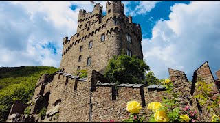 Burg (Castle) Sooneck 4K walking tour on the Rhine river, Germany, May 2022