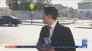 KTLA live shot on hit-and-run interrupted by car wreck