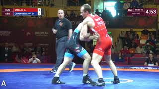 1/2 GR - 60 kg: S. EMELIN (RUS) v. D. CHKHARTISHVI (GEO)