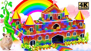 Satisfying Relaxing With Magnet Balls | Build Cloudy Sky Castle Has Rainbow Bridge And Beanstalk