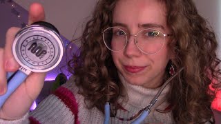 [ASMR] Friend examines you to practice 💜🌺 (whispered role-play) Partially Medically Accurate