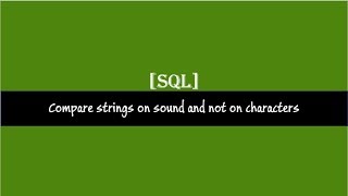 Soundex function SQL server