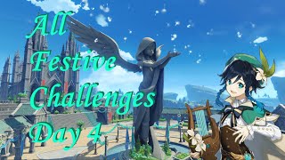 ALL FESTIVE CHALLENGES Day 4 - Windblume Festival | Genshin Impact 1.4