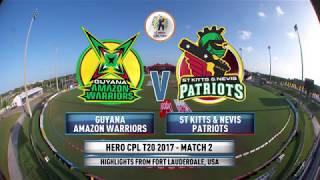 CPL 2017: Match 2 Guyana v St Kitts & Nevis Highlights