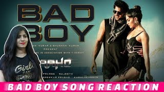 Bad Boy Song | Reaction | Saaho | Prabhas | Jacqueline | Bhadshah | Song Reaction Bad Boy
