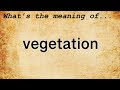 Vegetation Meaning : Definition of Vegetation