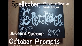 Spelltober/Inktober Sketchbook Flipthrough and Winsor and Newton Sketchbook review