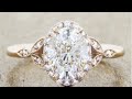 Rachael - Vintage Inspired Rose Gold Halo Oval Diamond Engagement Ring