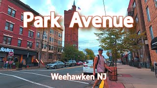 【4K】𝐖𝐀𝐋𝐊 🇺🇸 Park Avenue in Weehawken NJ #4kwalkingtour🚶‍♀️