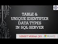 Table and Uniqueidentifier Data Types | Microsoft SQL Server | Transact-SQL | Data Science