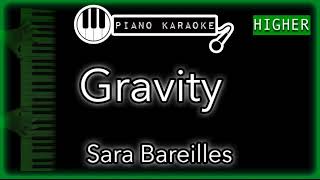 Gravity (HIGHER +3) - Sara Bareilles - Piano Karaoke Instrumental
