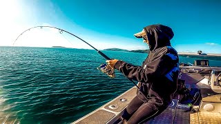 Jane catches HUGE winter king fish in 12m of water ll New Zealand