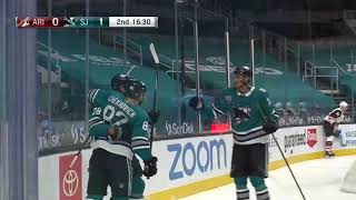 Ivan Chekhovich's first NHL point, assist on Timo Meier's goal vs Coyotes (2021)