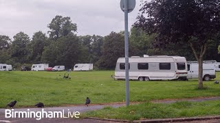 Travellers pitch up at Balsall Heath park as around 15 caravans spotted on green space