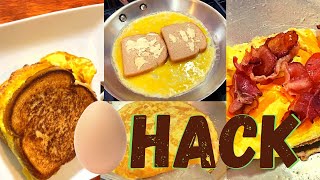 Fried Egg Sandwich HACK Bacon Egg and Cheese Sandwich recipe hack for breakfast Street food