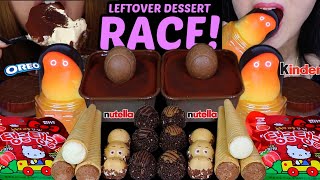 ASMR LEFTOVER DESSERT RACE! MILKA OREO CHOCOLATE CAKE, MANGO ICE CREAM, HELLO KITTY JELLY, KINDER 먹방