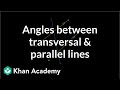 Figuring out angles between transversal and parallel lines | Geometry | Khan Academy