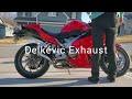 2014 honda vfr800 interceptor stock exhaust vs delkevic 8