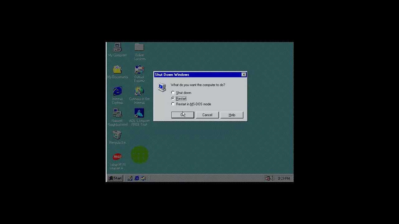 Deleting System32 In Windows 98 - YouTube