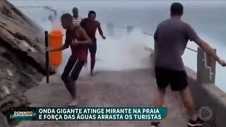 Quase Morri: onda gigante arrasta banhistas em praia no Rio de Janeiro.