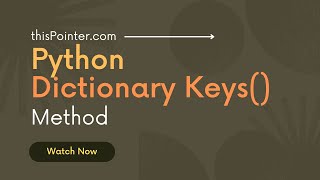Python Dictionary keys() Method