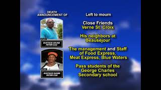Eustace Shune Peter Cox ~ Long Obituary
