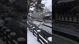 江名子川　雪の降る日　Enako River