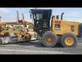 Incredible With Motor Grader Spreading Building cutting gravel foundation new road Full Processing