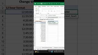 Change time to 24 hour format #exceltips #exceltutorial #excel #time #24hourformat