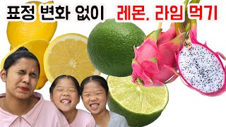 Mukbang Lemon Lime Dragon Fruit TwinRoozi 먹방 레몬 라임 용과 표정 변화 없이 쌍둥이루지