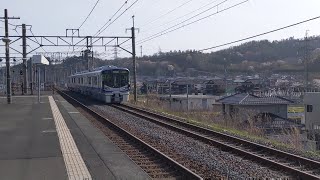 521系0番台J22編成+J23編成　川崎重工出場試運転　近江今津到着