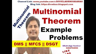 Multinomial Theorem with Example Problems || Multinomial Theorem || Multinomial || DMS || MFCS ||