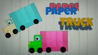 Paper truck. Diy craft. Easy tutorial for nursery kids. Means of transport. Step-by-step tutorial.