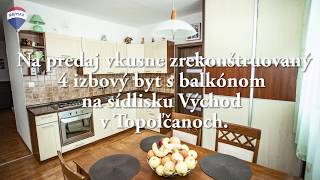 Na predaj vkusne zrekonštruovaný 4 izbový byt s balkónom na sídlisku Východ - Topoľčany