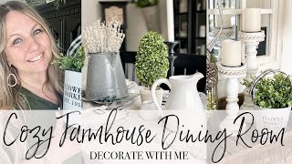 COZY FARMHOUSE DINING ROOM DECORATE WITH ME  | FARMHOUSE DECORATING IDEAS | 2022